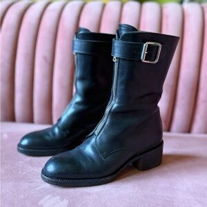 Black Leather Women's Boots